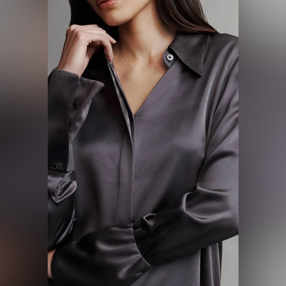 TWP Tops - NWT $525 TWP Object of Affection Silk Blouse with Sleeve Detail - Plum